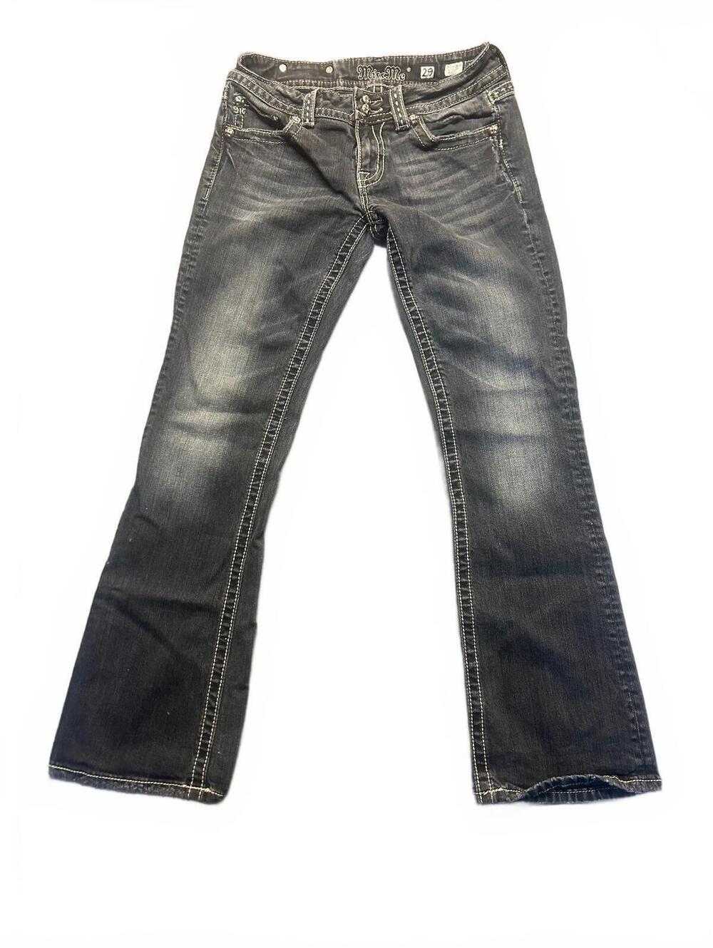 Miss Me Women's Bootcut Jeans Size 29 Black Faded Denim
